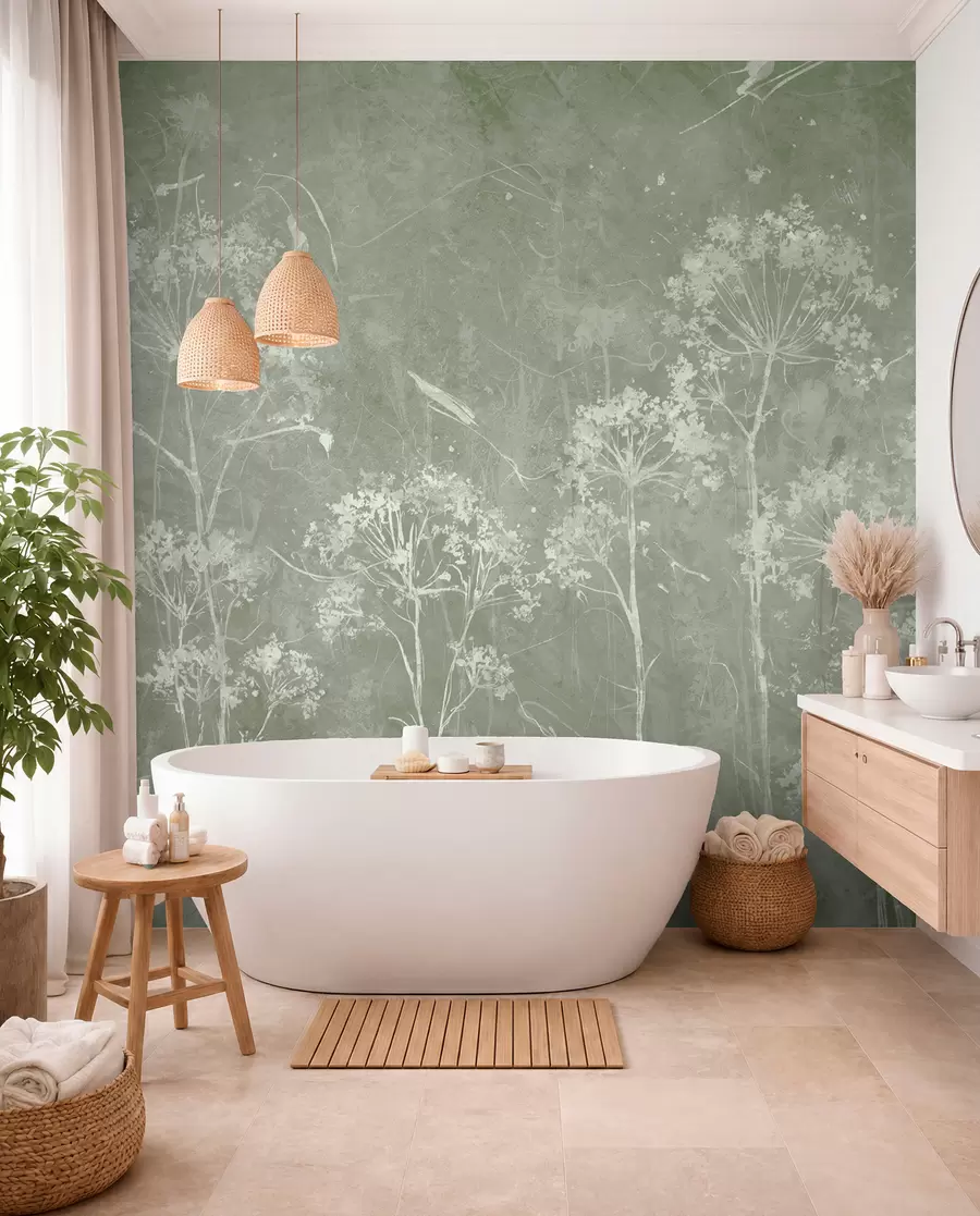 Fotobehang Wilde bloemen in grungestijl u96551v1