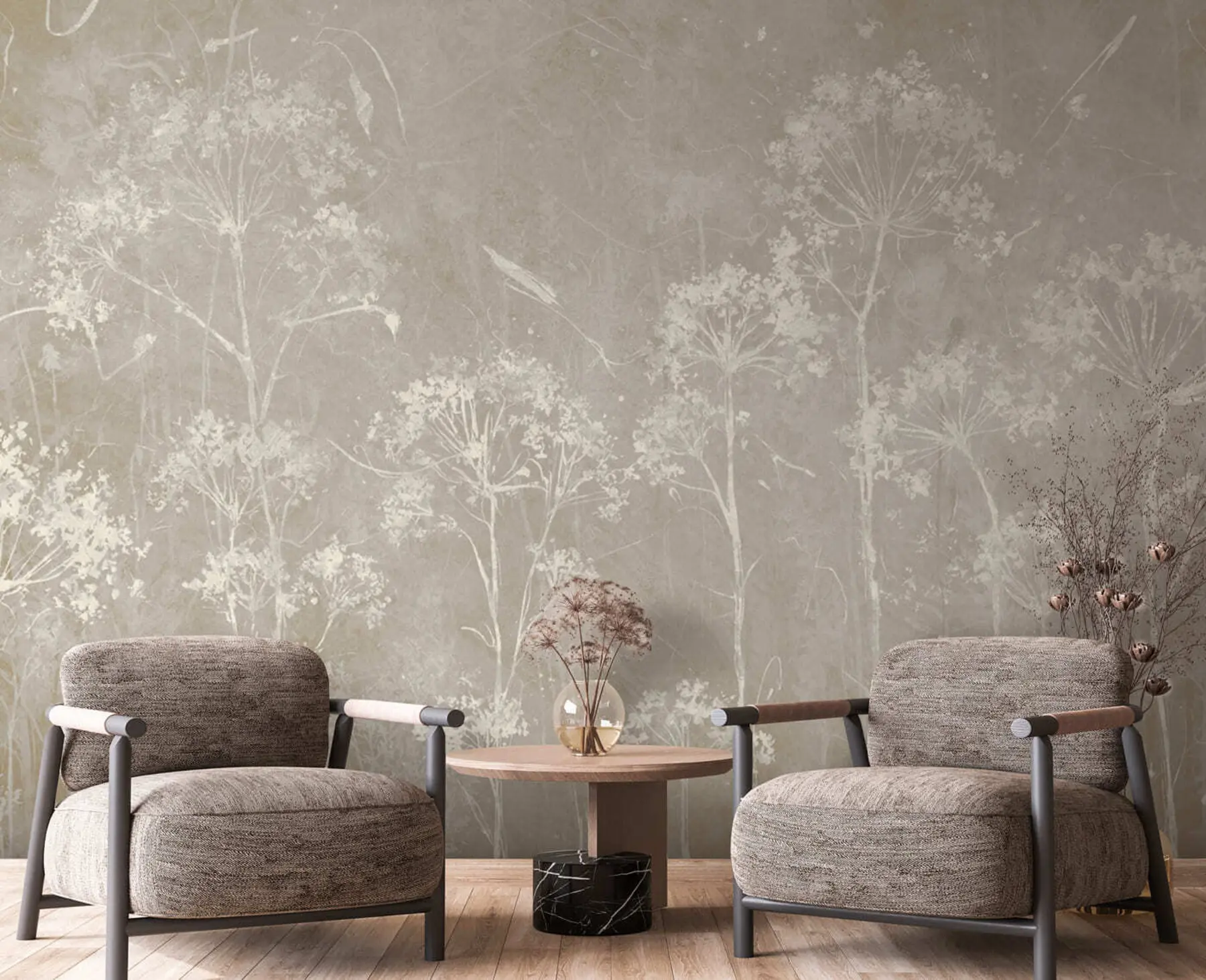 Fotobehang Wilde bloemen in grungestijl u96551v2