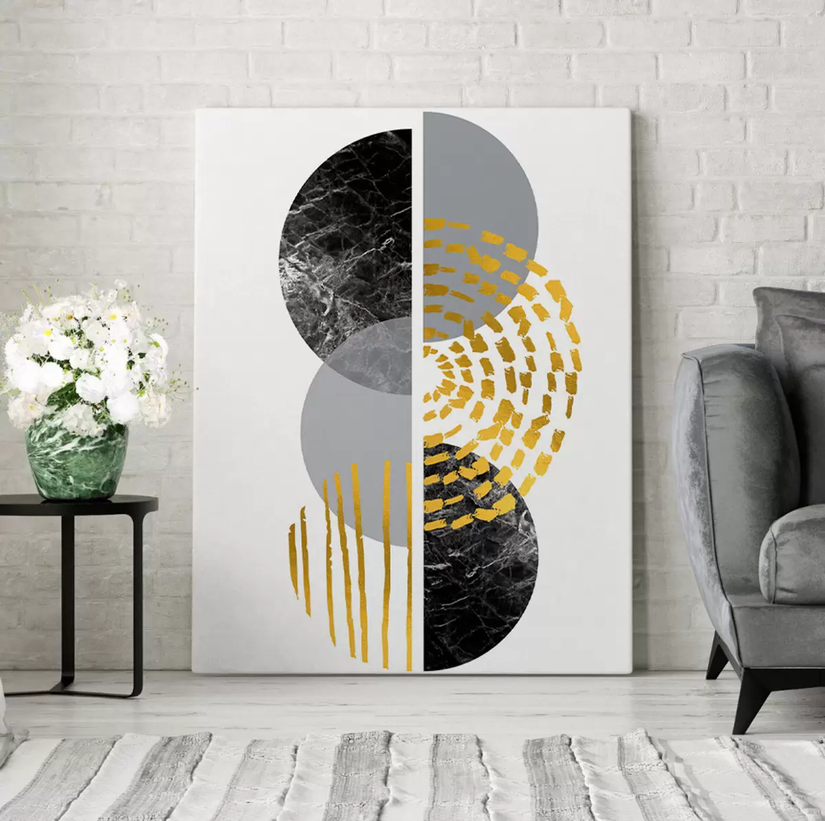  Schilderijen Abstract ontwerp met gelaagde vormen s35942