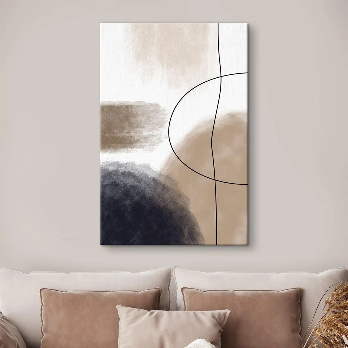  Schilderijen Abstracte vormen in zacht kleurenpalet s35944