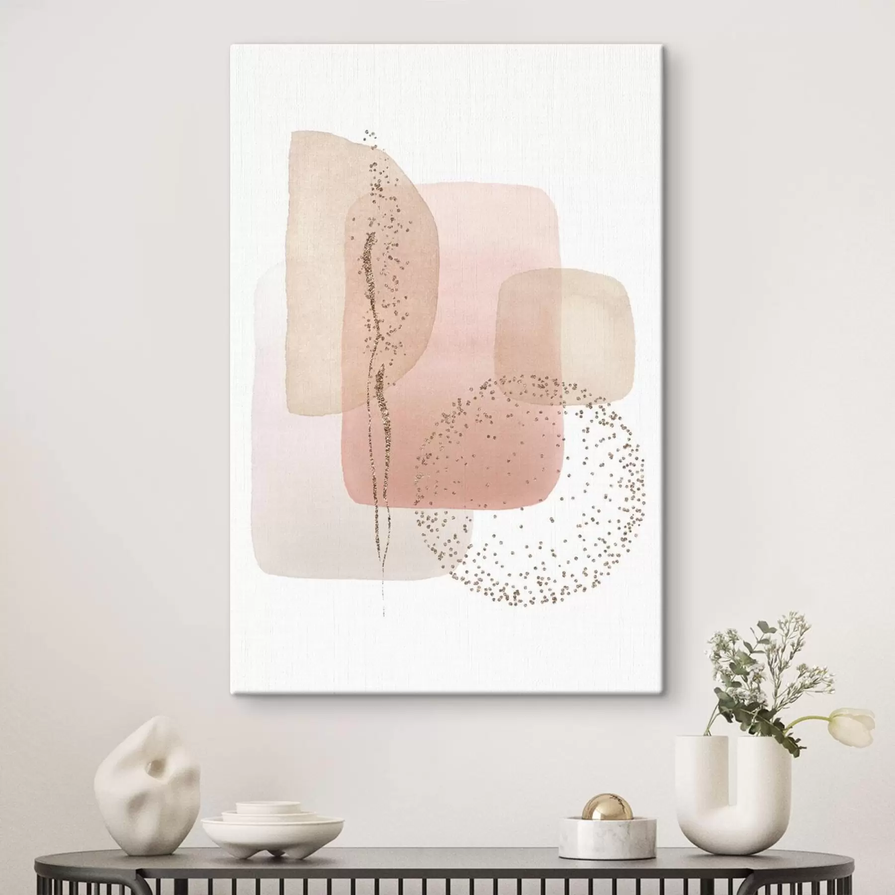 Fotobehang Abstracte vormen in zachte pastelkleuren s35959