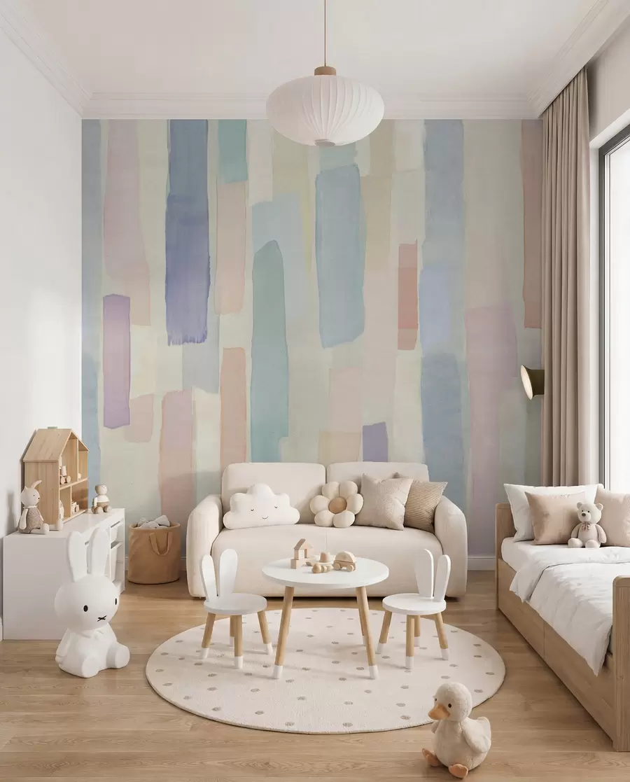 Fotobehang Pastelstrepen in verf u97869