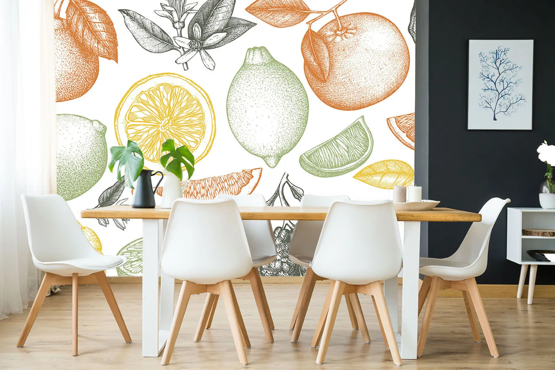 Fotobehang Grote vruchten op een lichte achtergrond u97447