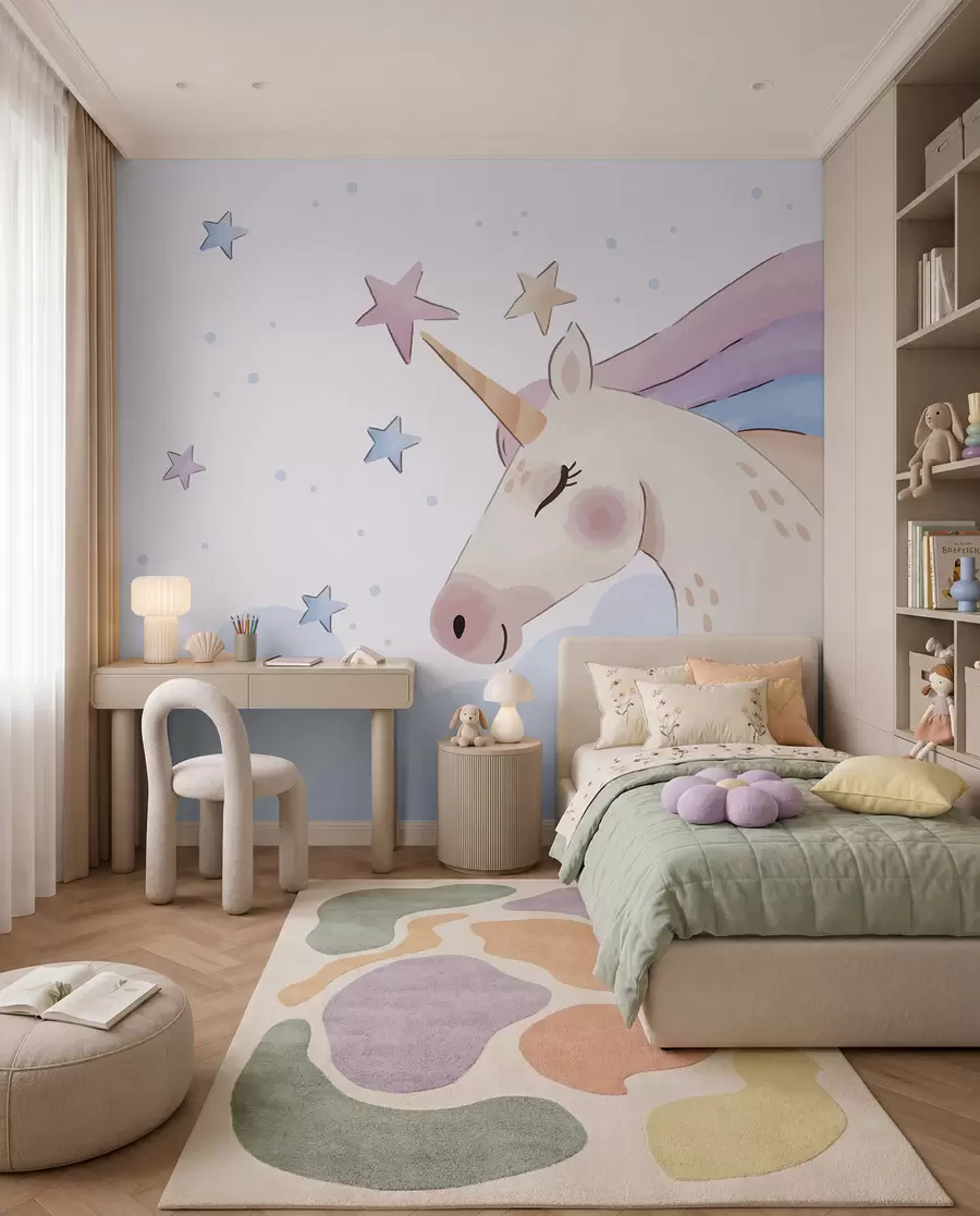 Papier peint photo Crinière étoilée de licorne u97532