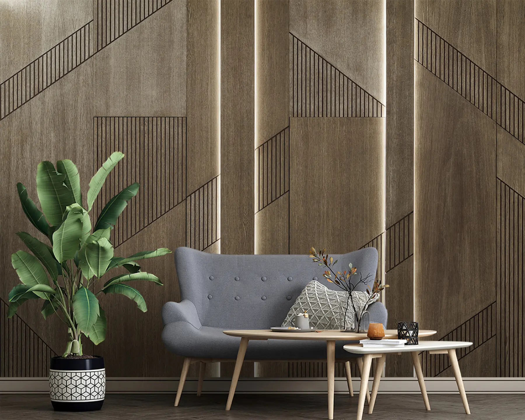Fotobehang Houten paneel u97555