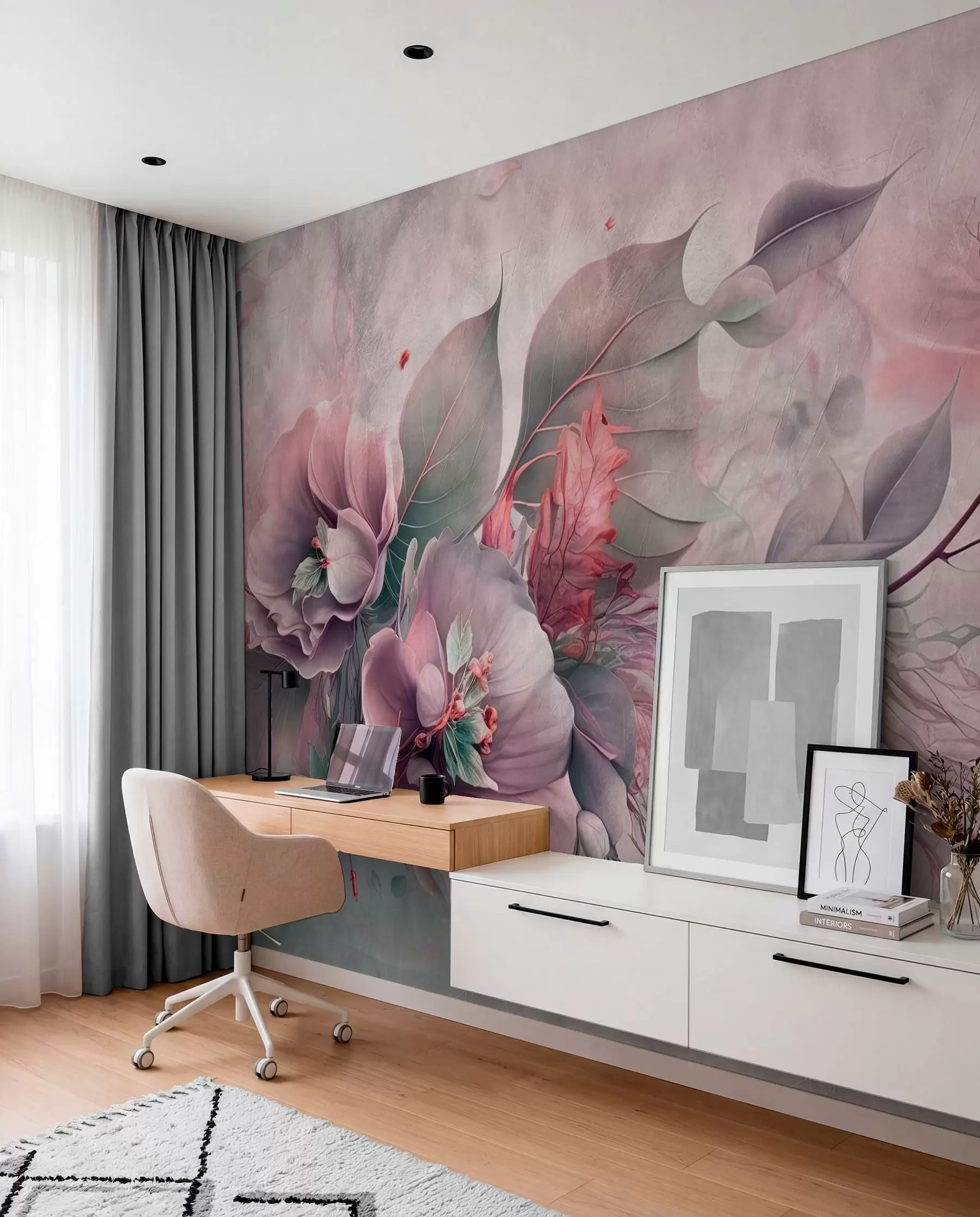 Fotobehang Chimera bloemen in roze kleuren u93930v2