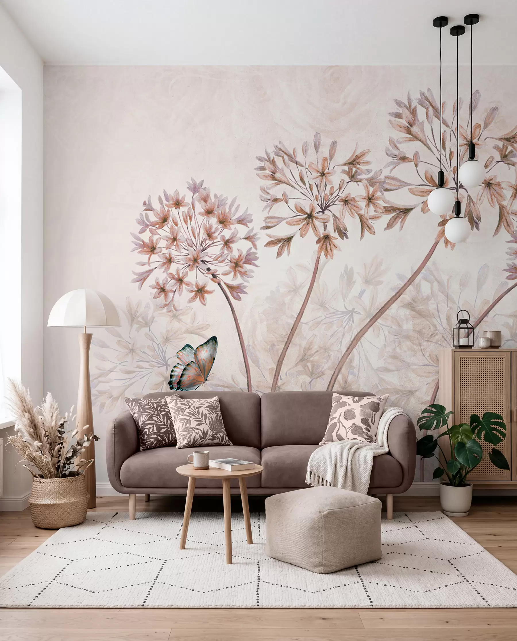 Fotobehang Plant, bloem en blauw in bruine kleuren u35495v1