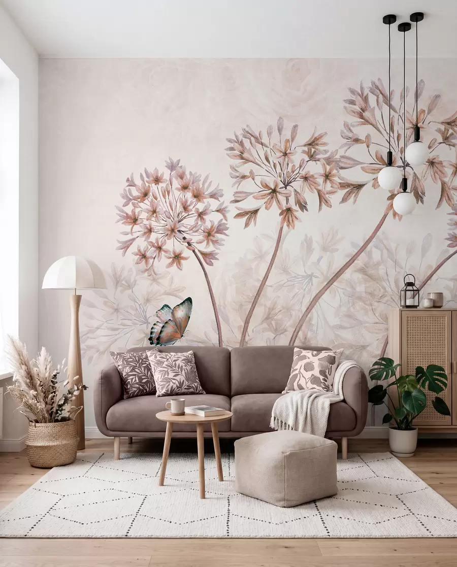 Fotobehang Plant, bloem en blauw in bruine kleuren u35495v1