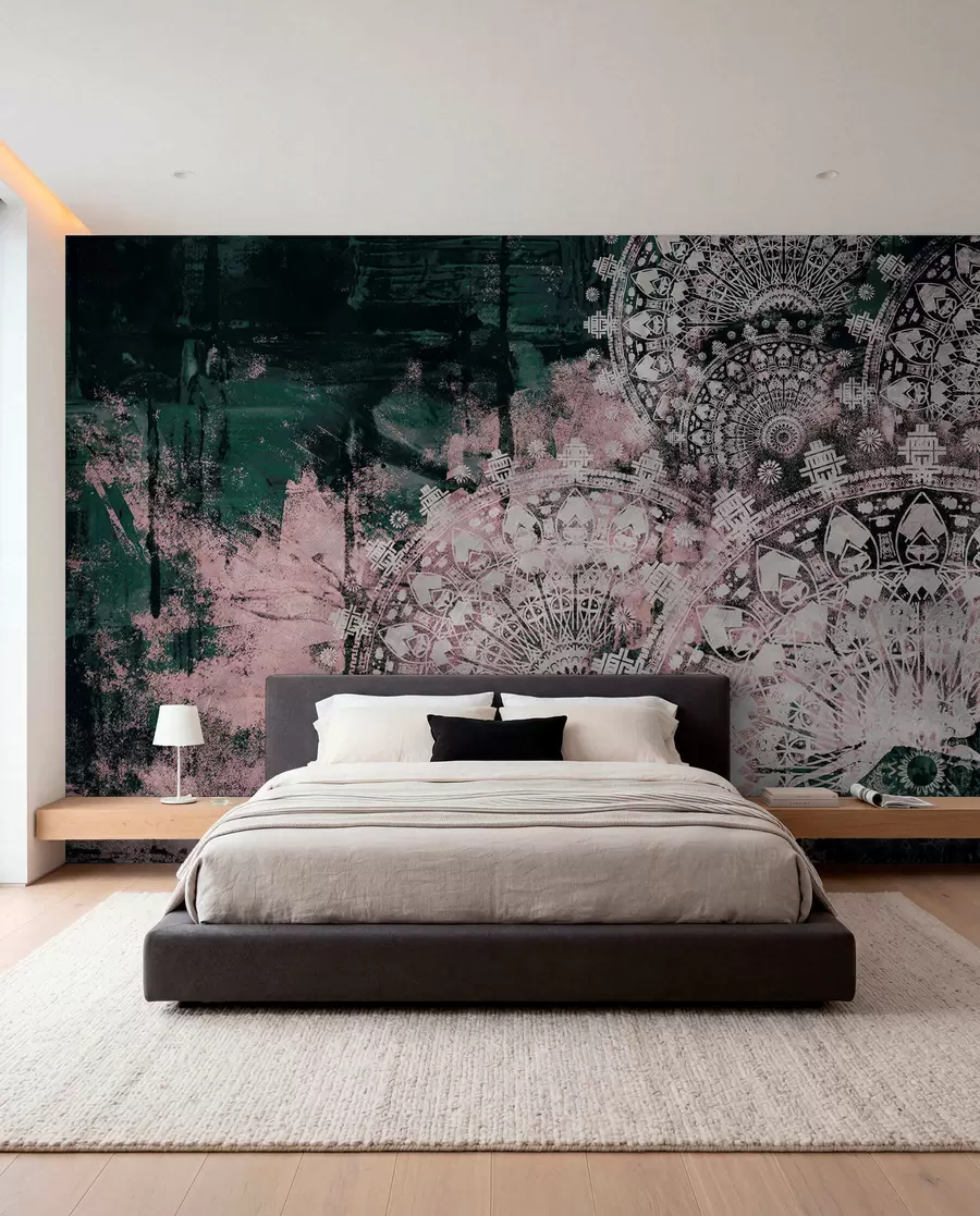 Papier peint photo Patine de mandala en rose u93958v2