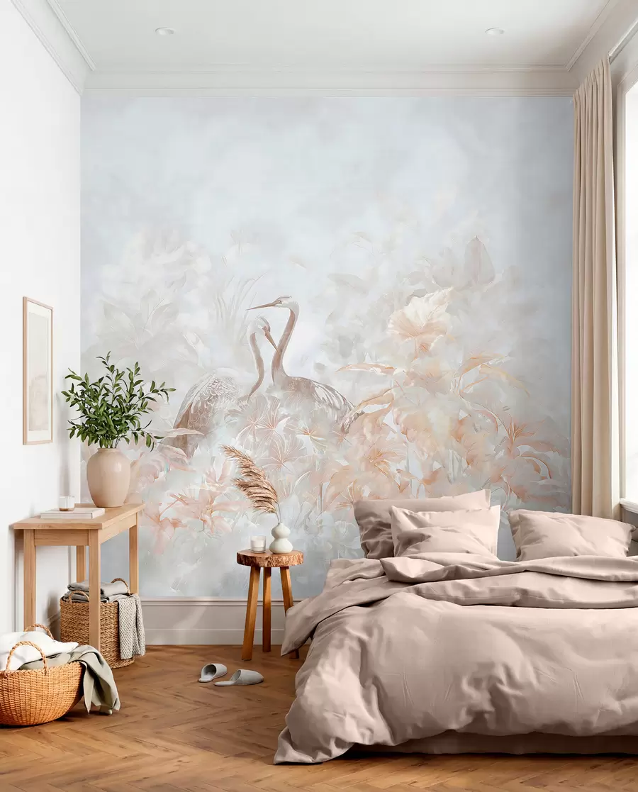 Fotobehang Verliefde ooievaars u67508