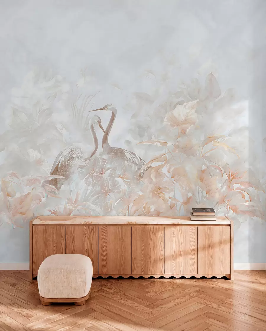 Fotobehang Verliefde ooievaars u67508