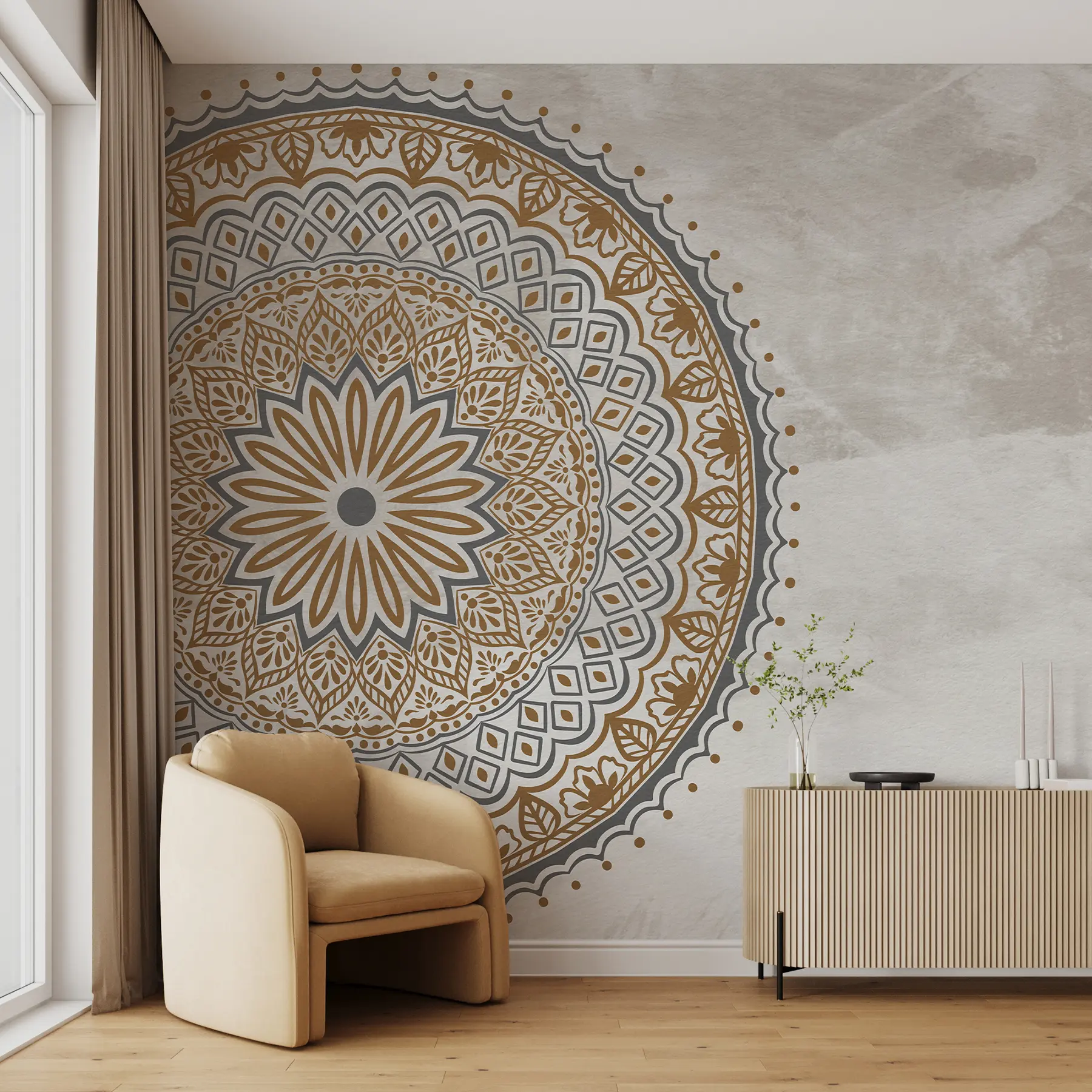 Fotobehang Herfstsymfonie van de mandala u98495v1
