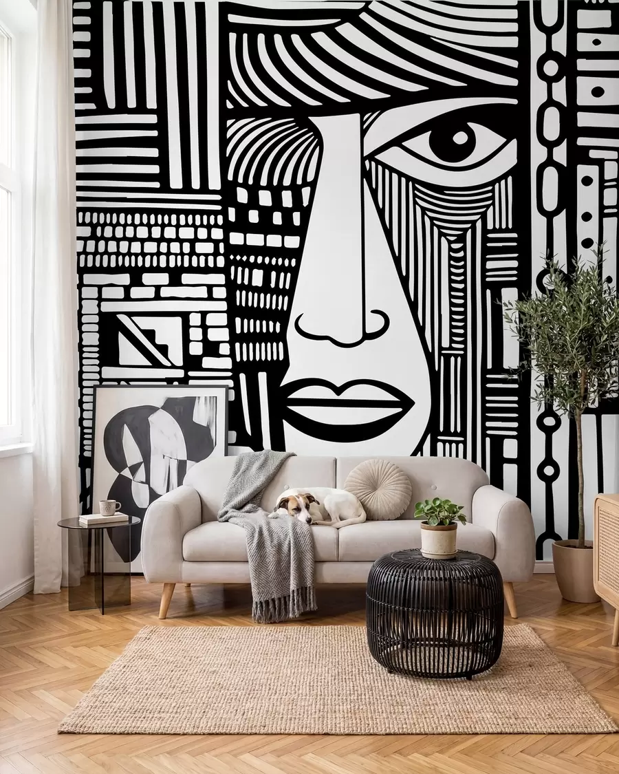 Fotobehang Abstract gezicht u98713