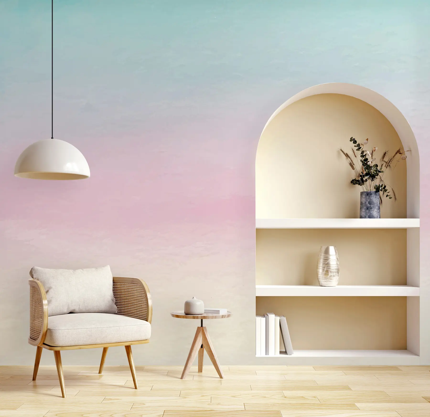 Fotobehang Ombre in roze en blauwe stijl u98238