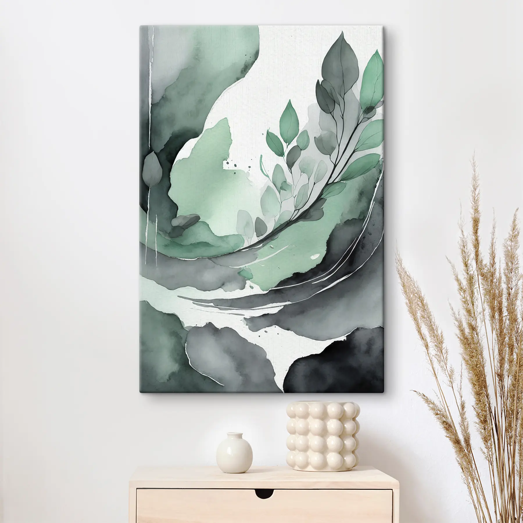 Papier peint photo Des verts sereins dans une harmonie fluide s36502