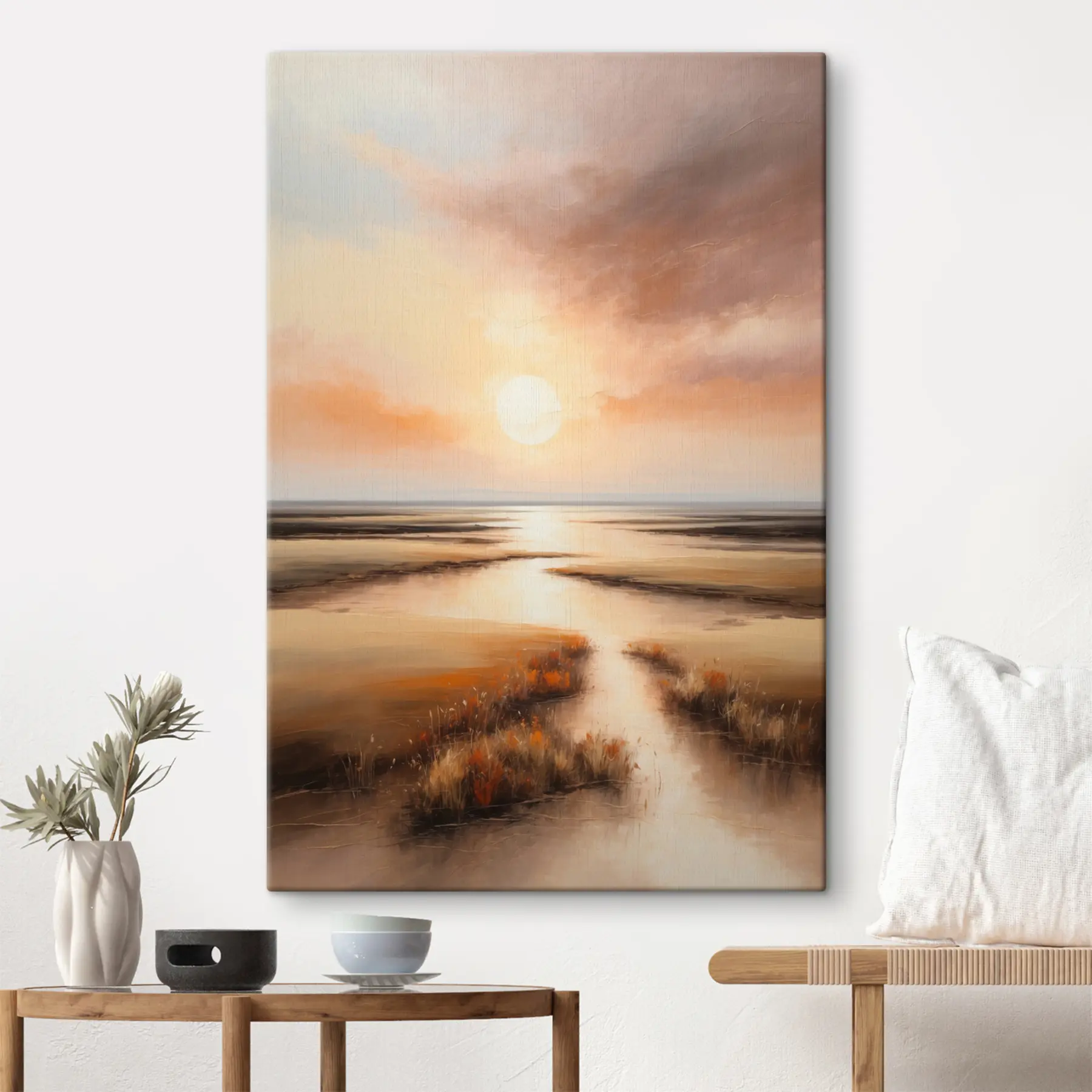 Fotobehang Serene zonsondergang over rustige wateren s36436