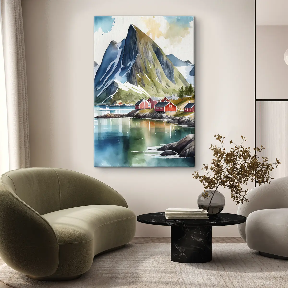  Peintures Des montagnes majestueuses au bord d'eaux tranquilles s36685