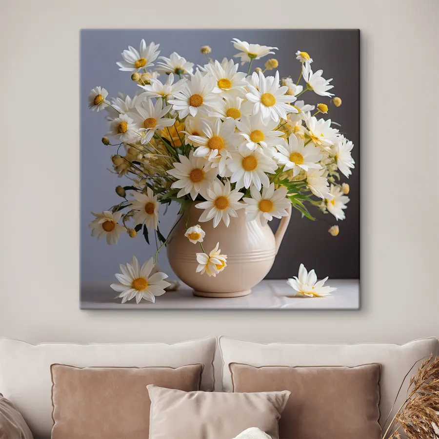  Peintures Des marguerites fraîches dans un joli vase s36813