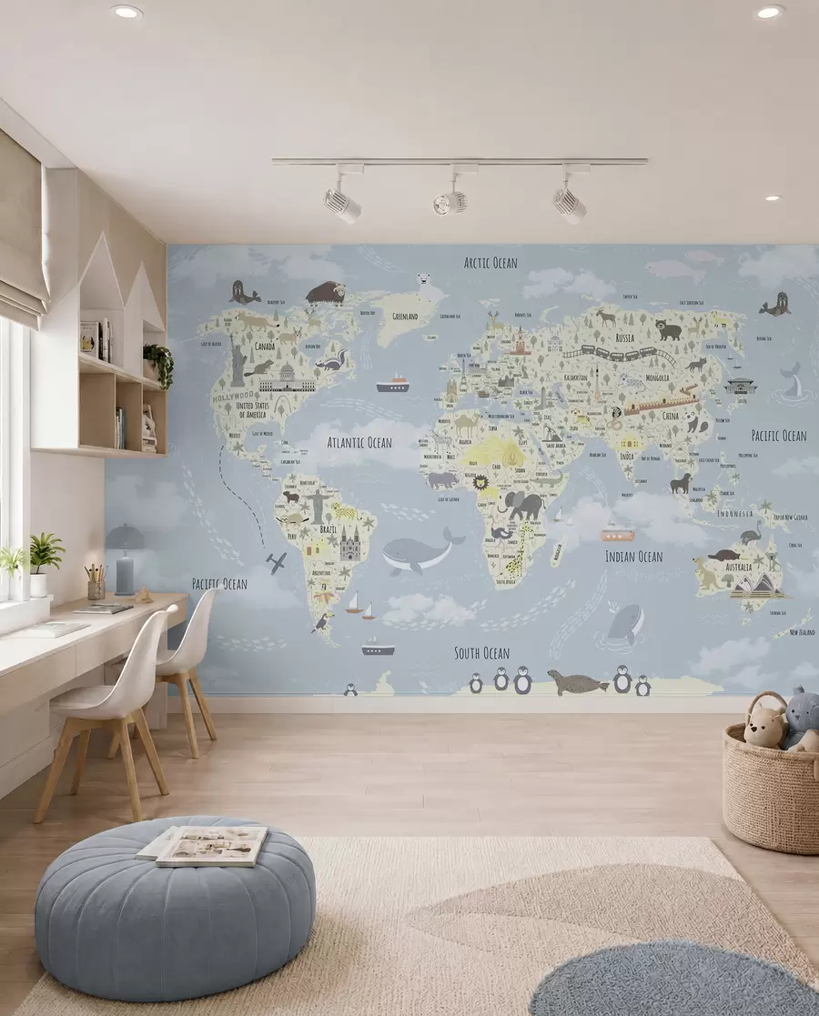 Fotobehang Atlas van kleine wonderen u96587