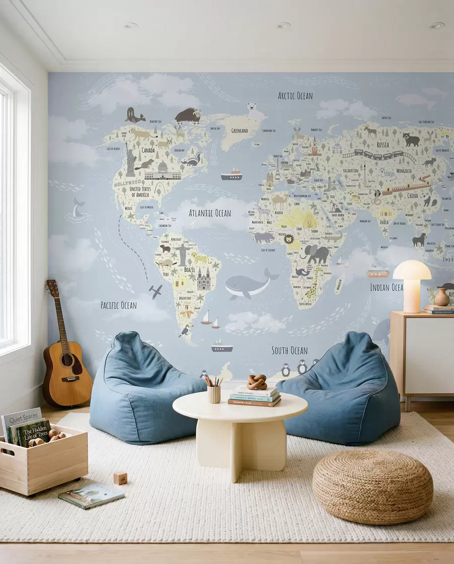 Fotobehang Atlas van kleine wonderen u96587