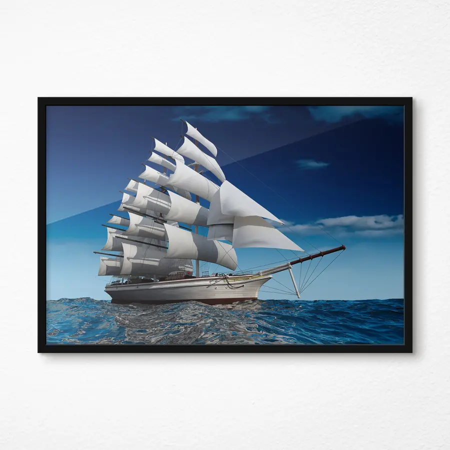 Fotobehang Majestueus schip dat op open zee vaart f18347