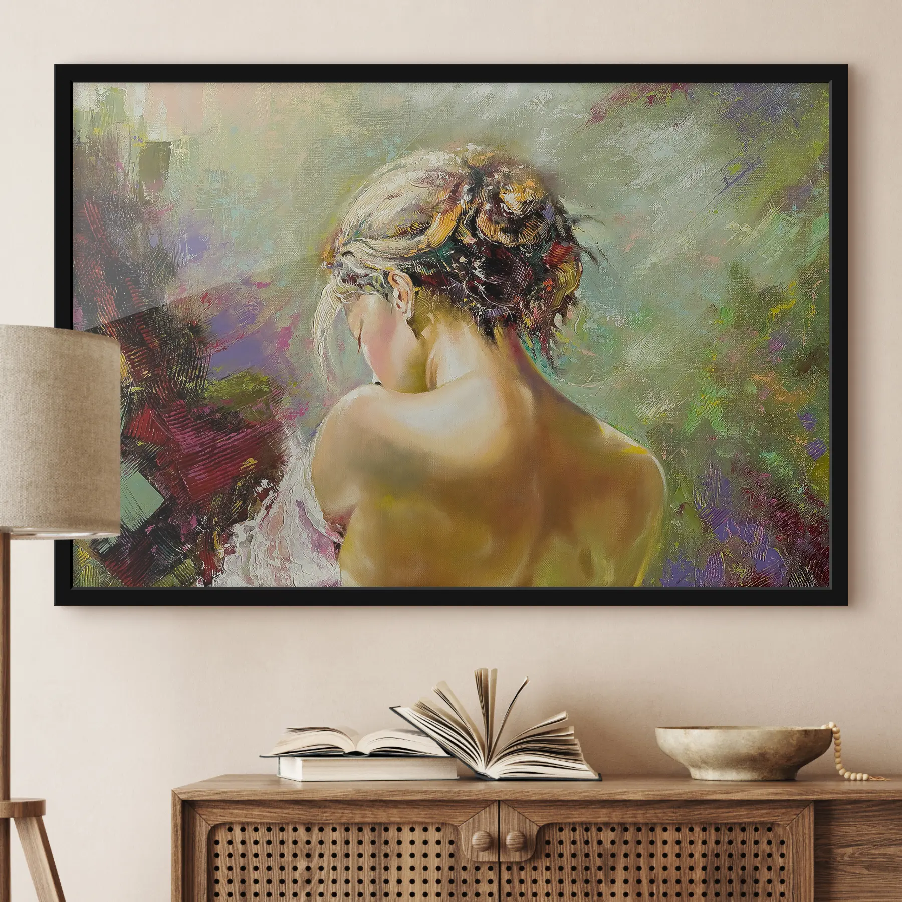 Fotobehang Reflecterende schoonheid in zachte kleuren f27105