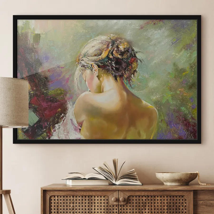 Papier peint photo Une beauté réfléchissante dans des couleurs douces f27105