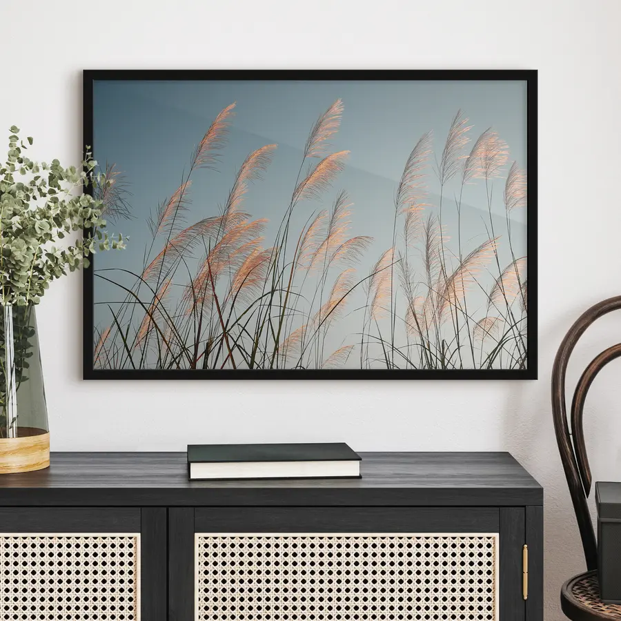 Fotobehang Zachte bries door hoog gras f33593