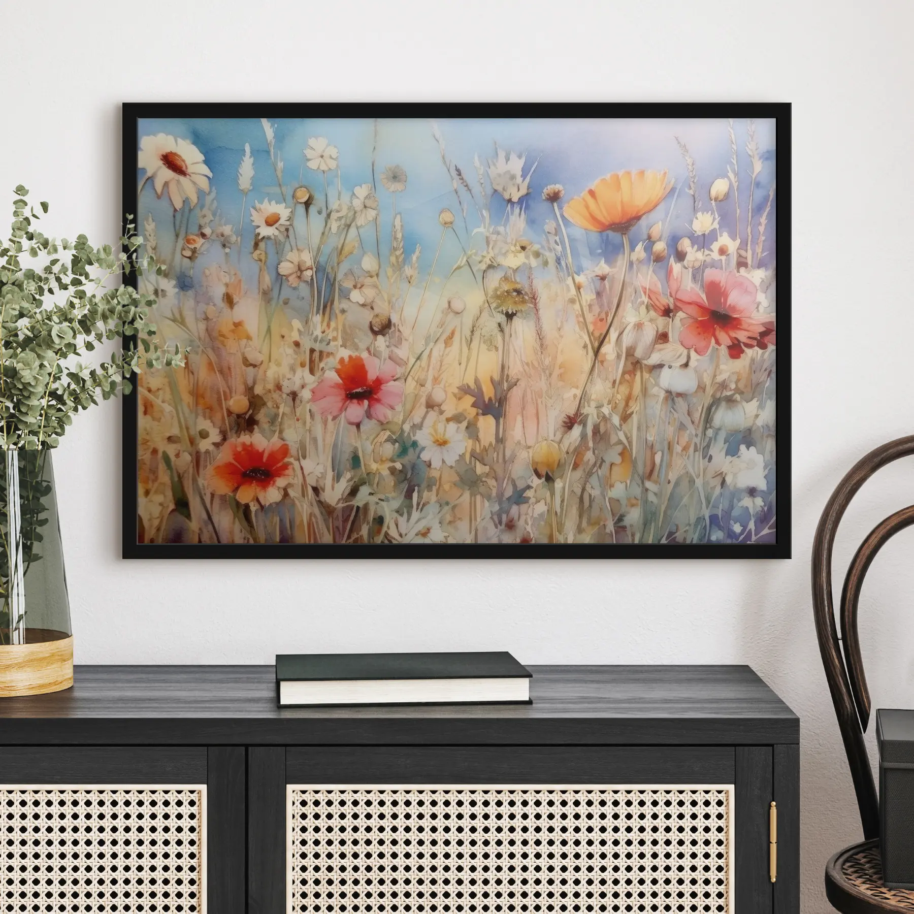 Fotobehang Levendige wilde bloemen in zacht zonlicht f33669