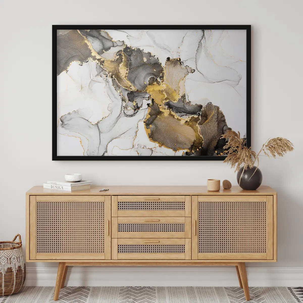 Poster Abstracte wervelingen van ingetogen elegantie f34466