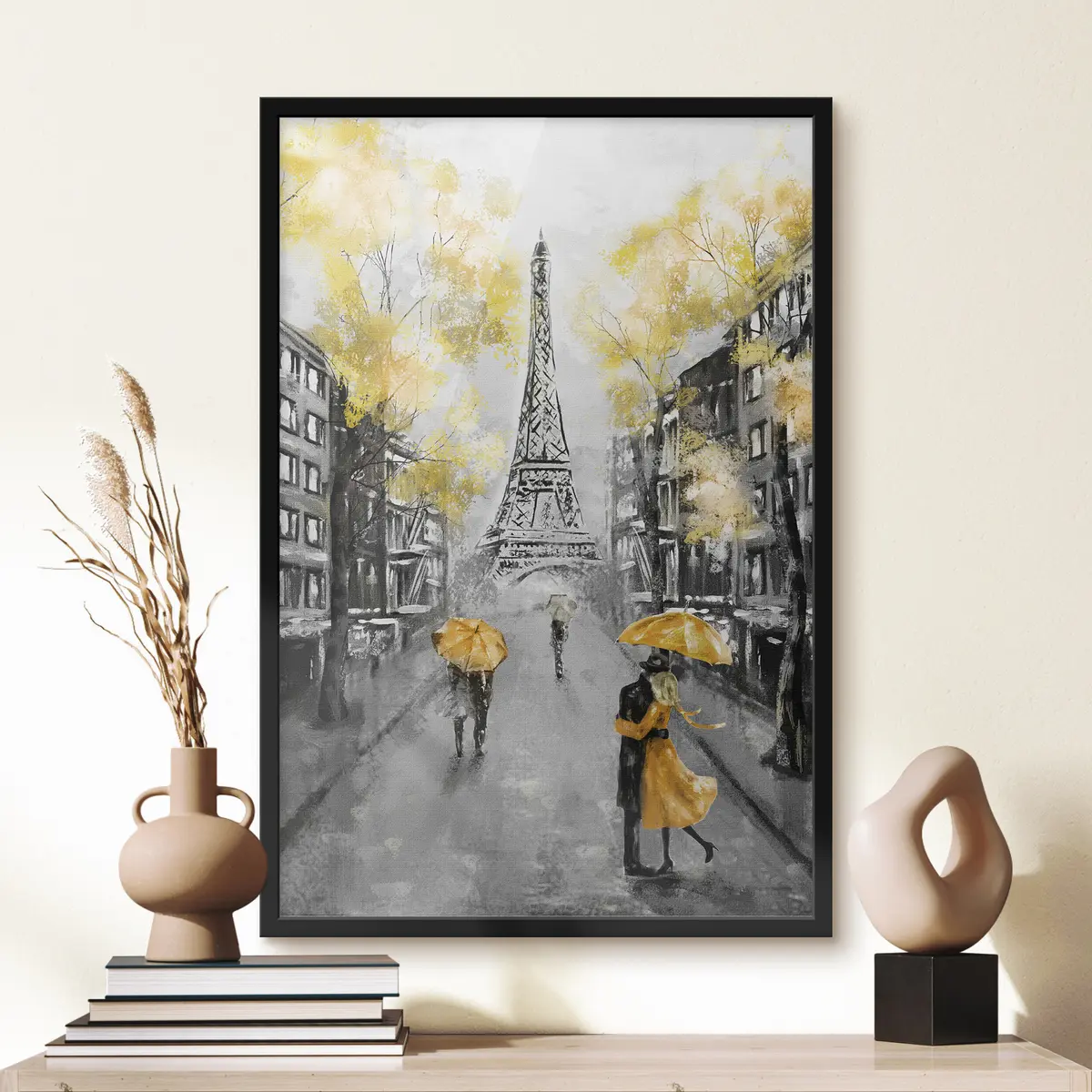 Affiche Étreinte romantique sous le ciel pluvieux f34592