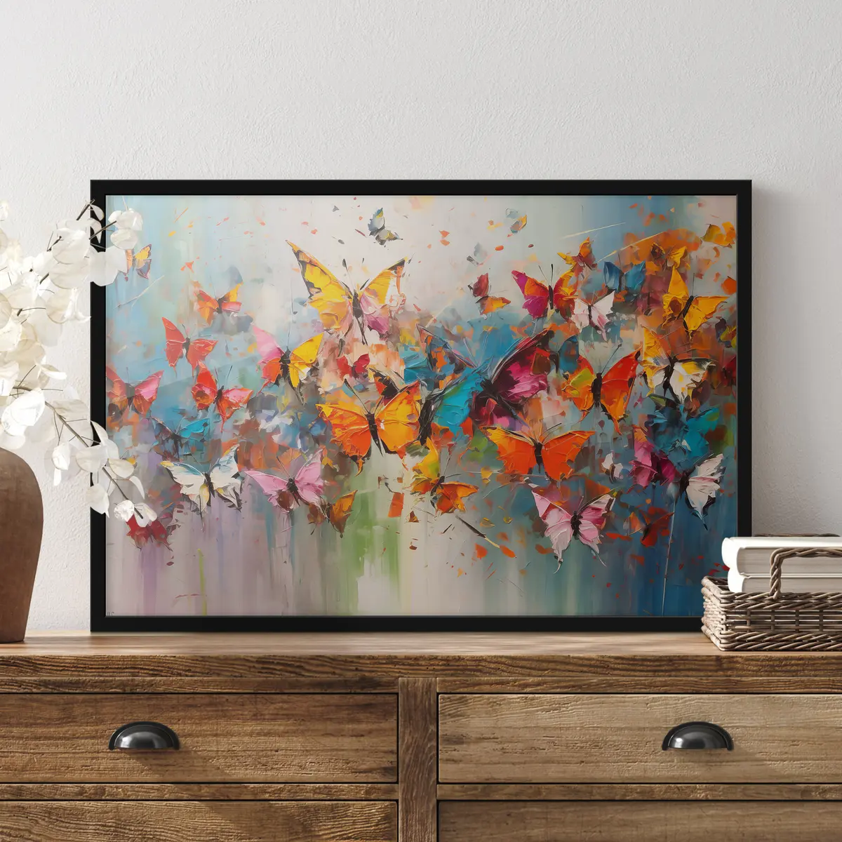 Affiche Danse vibrante de papillons colorés f35376