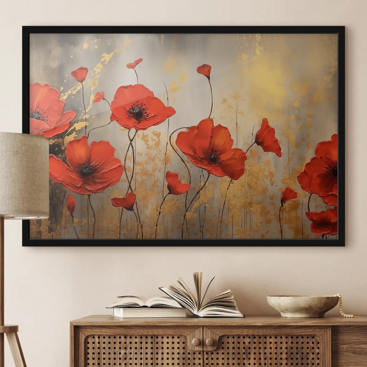 Affiche Des coquelicots éclatants en pleine floraison artistique f35515