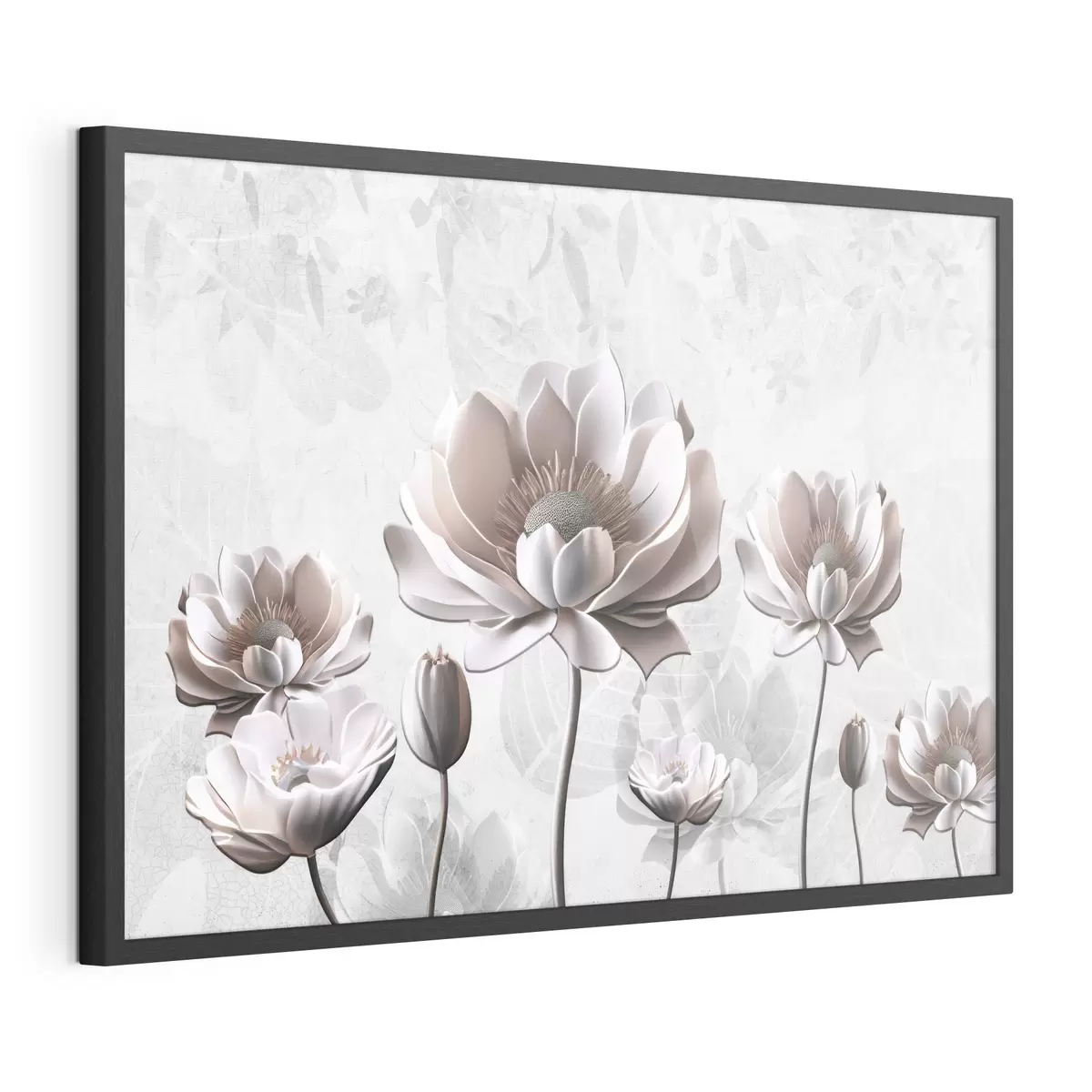 Poster Elegante bloemen op een serene achtergrond f35736