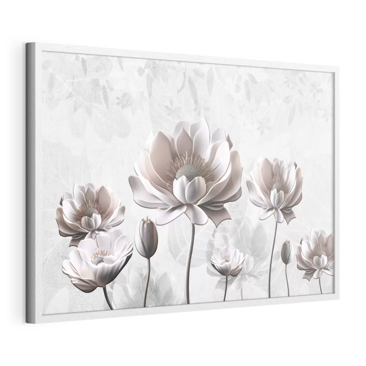 Poster Elegante bloemen op een serene achtergrond f35736