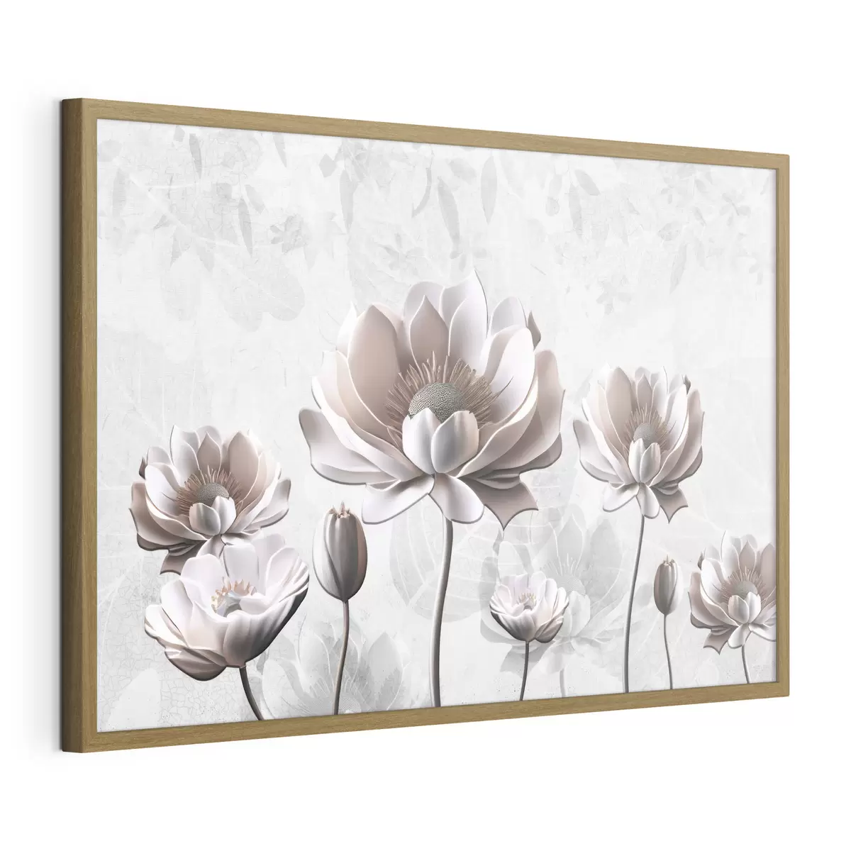 Poster Elegante bloemen op een serene achtergrond f35736