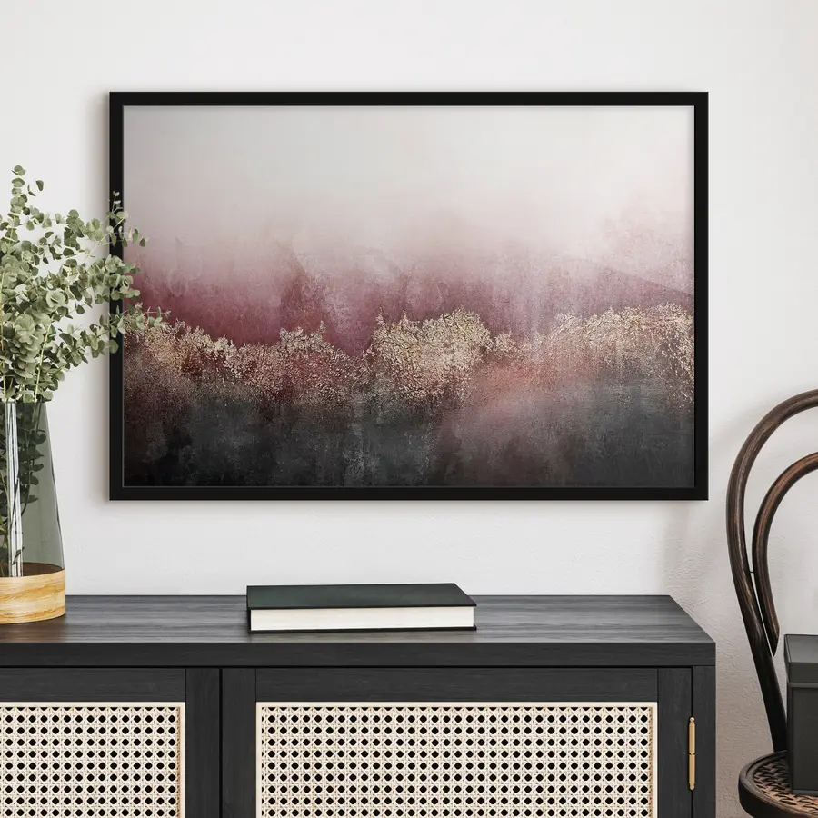 Papier peint photo Abstraction dans les tons bordeaux et noir f35844