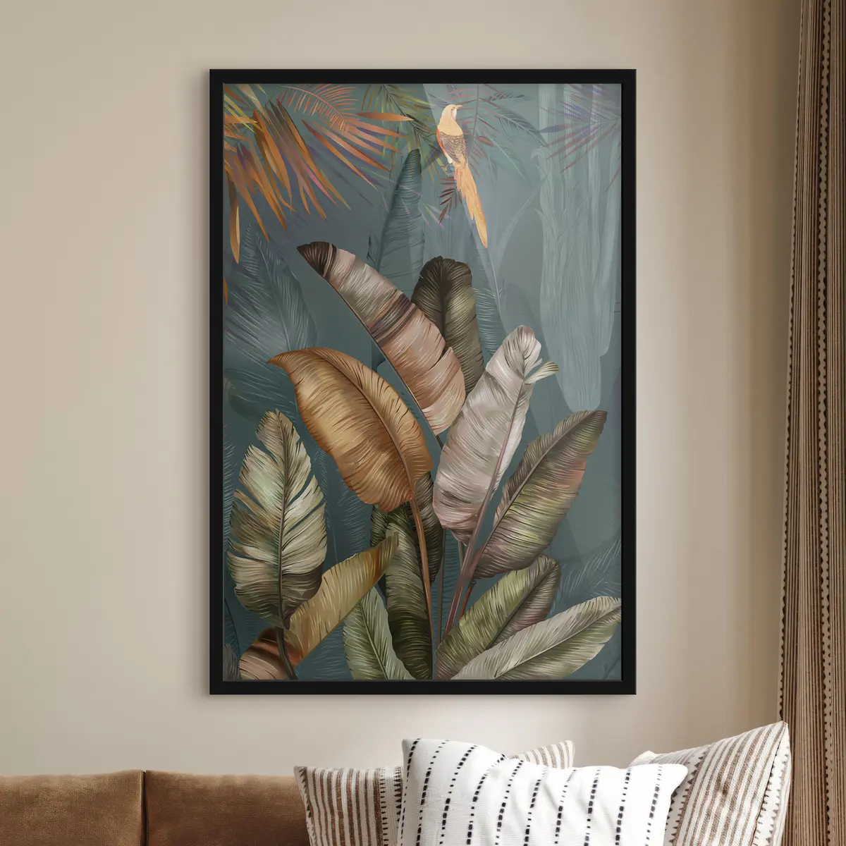 Affiche Feuilles tropicales aux teintes vives f35860