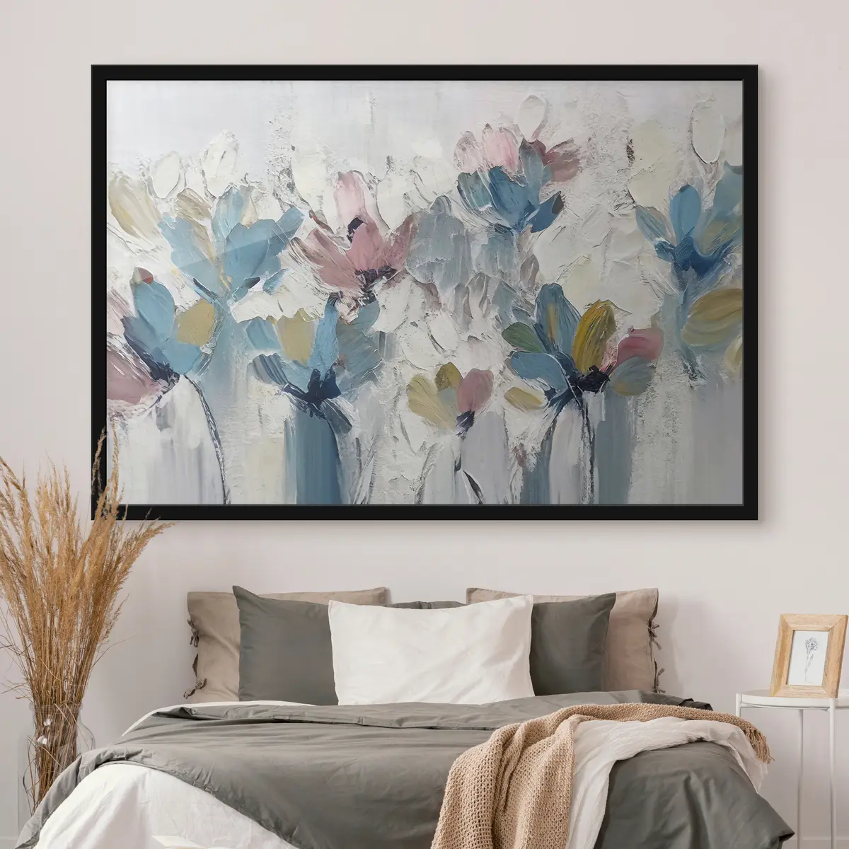 Poster Levendige bloesems in zachte pasteltinten f36195