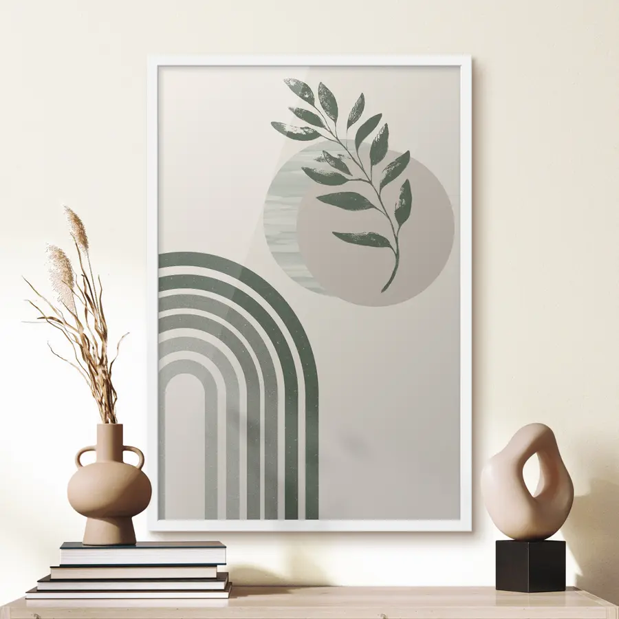 Fotobehang Groene boog en takje f36176