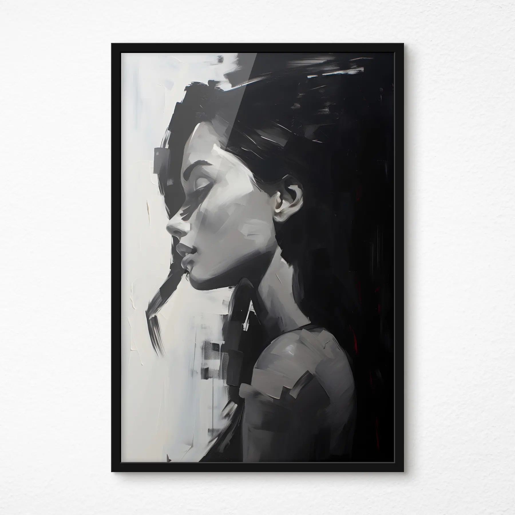  Schilderijen Monochrome elegantie in profielweergave f36158