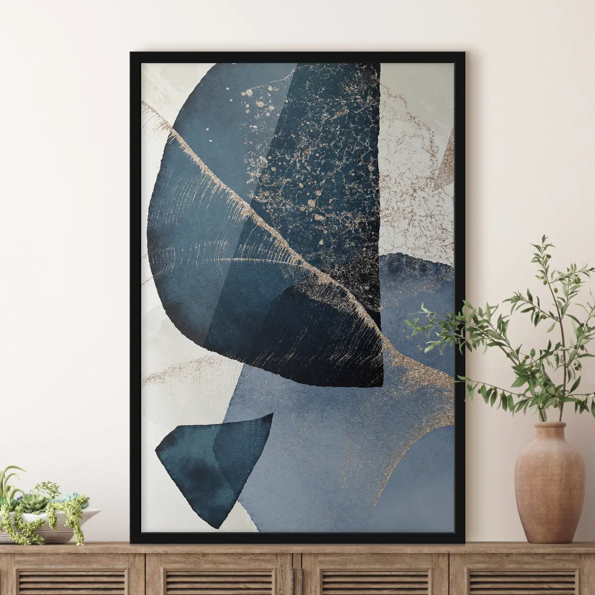 Poster Abstracte vormen in rustgevende kleuren f36151