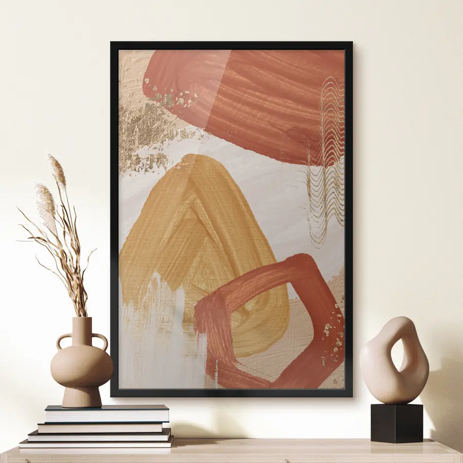 Papier peint photo Composition abstraite vibrante aux teintes chaudes f36147