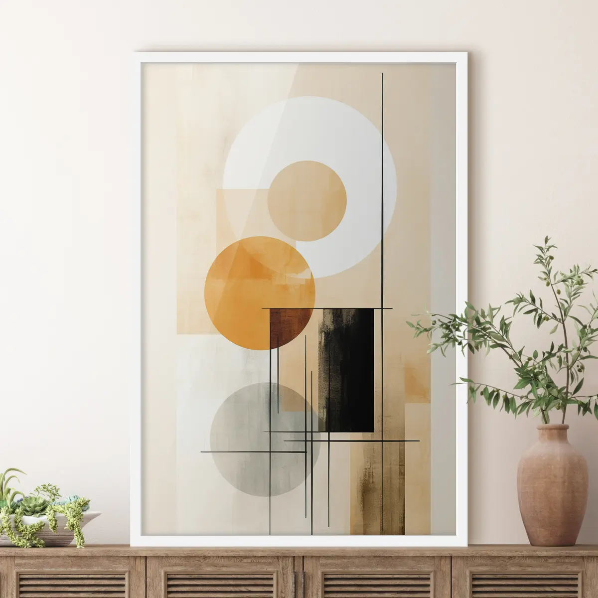 Affiche Formes géométriques dans des tons chauds f36145