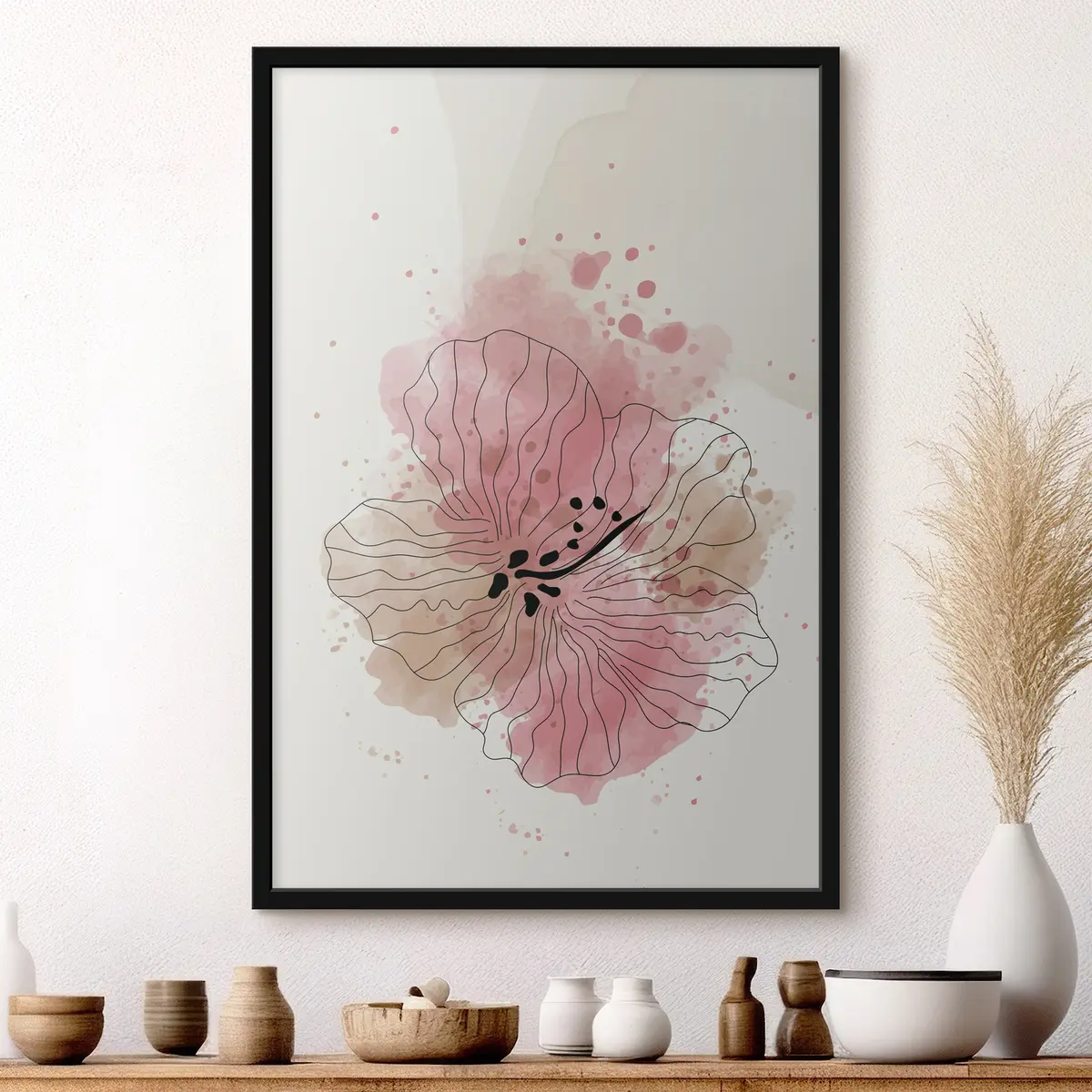 Poster Delicate bloesem op een zachte achtergrond f36136