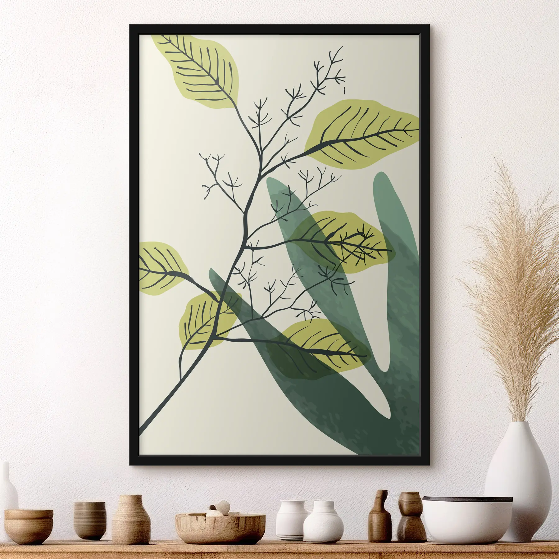Fotobehang Botanische schoonheid in zachte tinten f36134