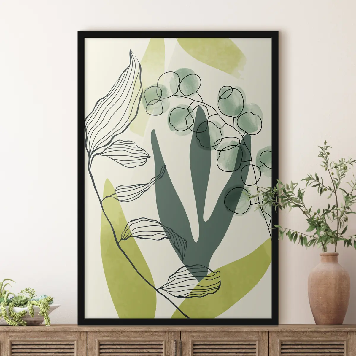 Poster Organische vormen en lijnen in harmonie f36133