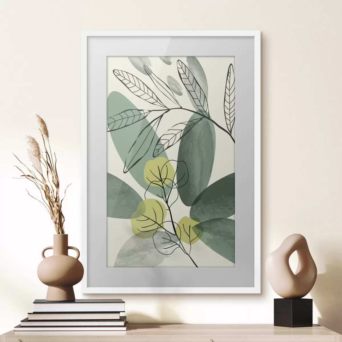 Affiche Motif abstrait inspiré de la nature, représentant des feuilles f36106