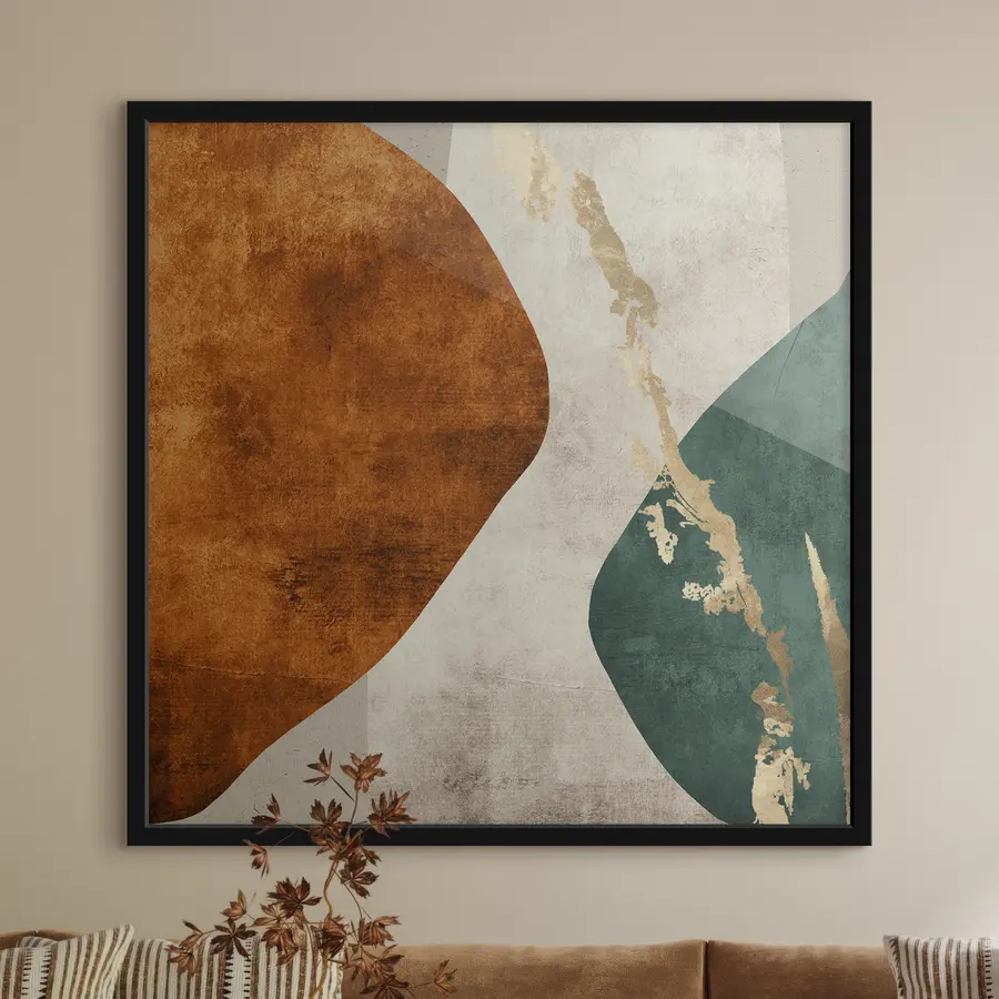 Fotobehang Abstracte vormen in warme kleuren f36031