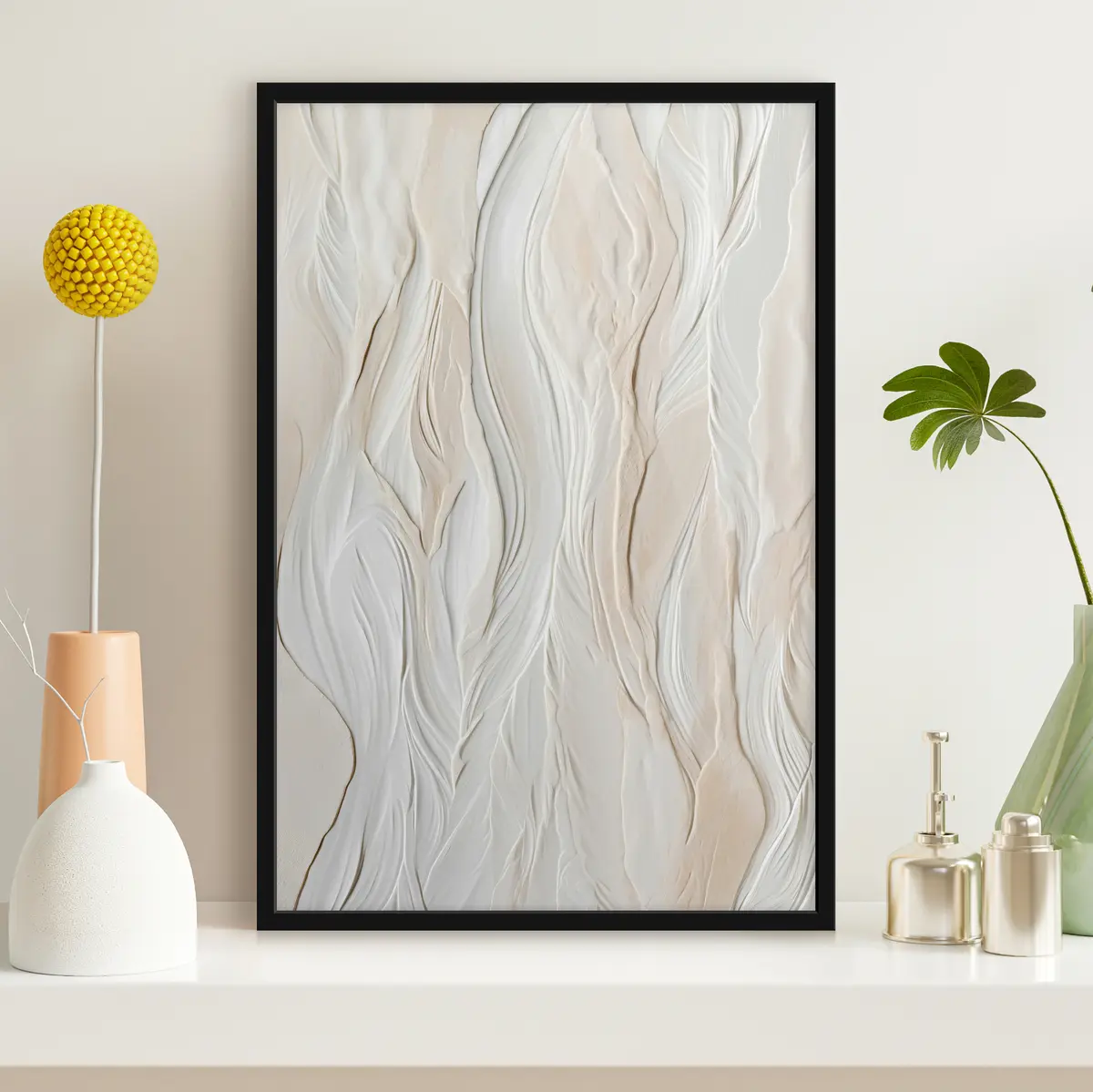 Affiche Vagues texturées dans des tons doux et neutres f36027